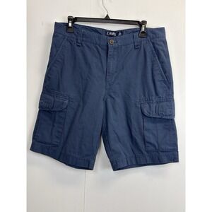 Chaps Men's Shorts Size 32 Wrinkle Free Cotton‎ Navy Blue 10" Inseam